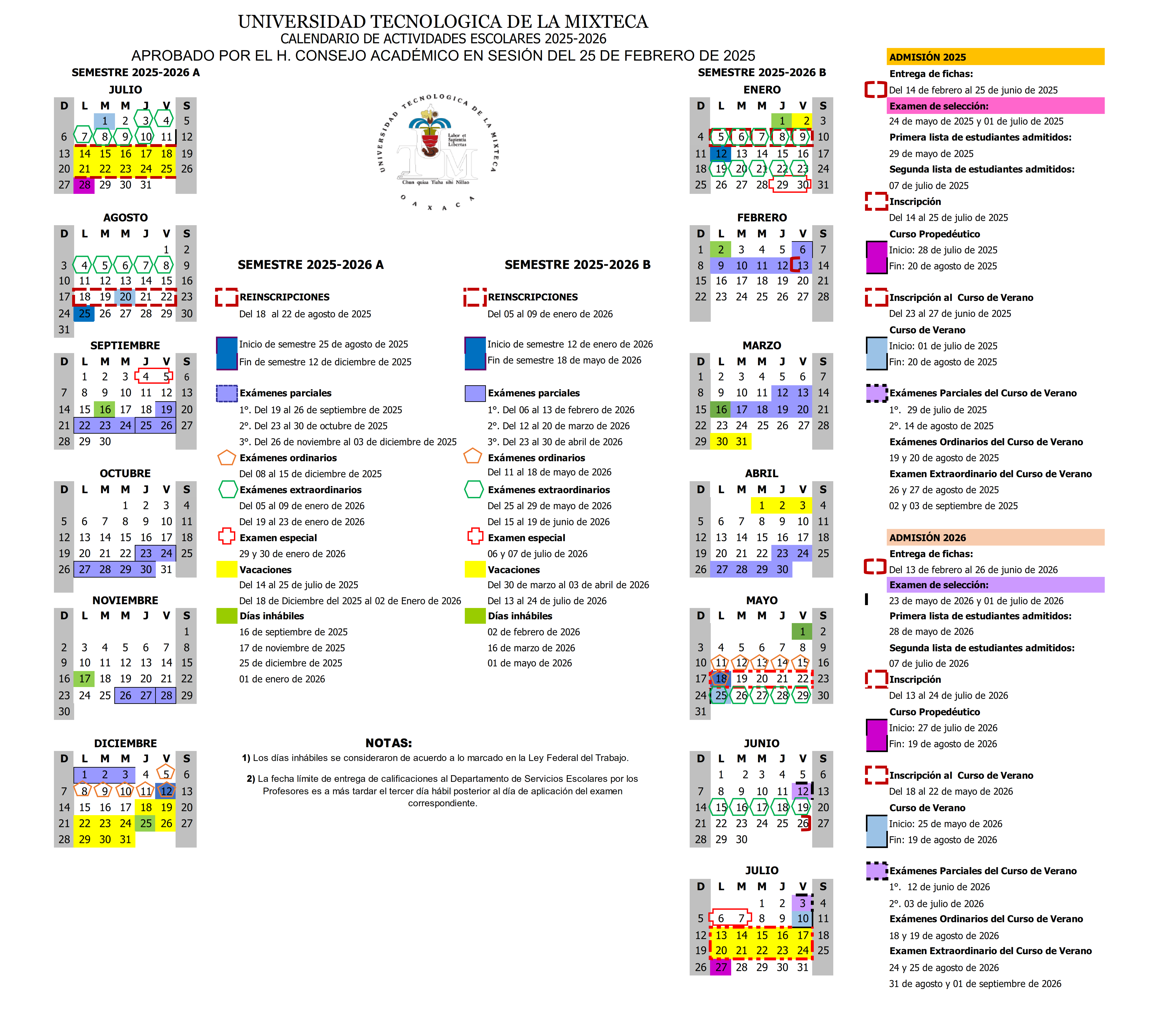 Nuevo Calendario Universitario 20252026 UTM